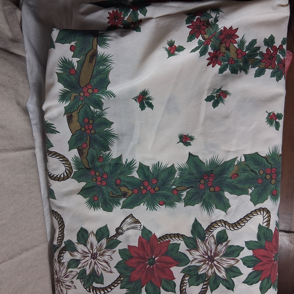 Festive Holiday Table Runner with Poinsettia Design - Picture 3 of 4